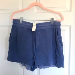 NWT Aerie Cut Off Sweat Shorts Large Blue